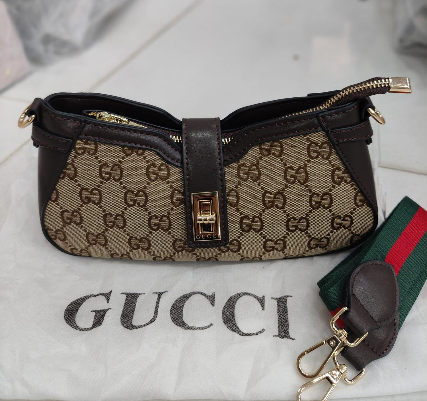 Gucci Moon Side Mini Sling Bag | 12A Premium Quality | Dual Sling Belts | Size 5 × 10 Inches