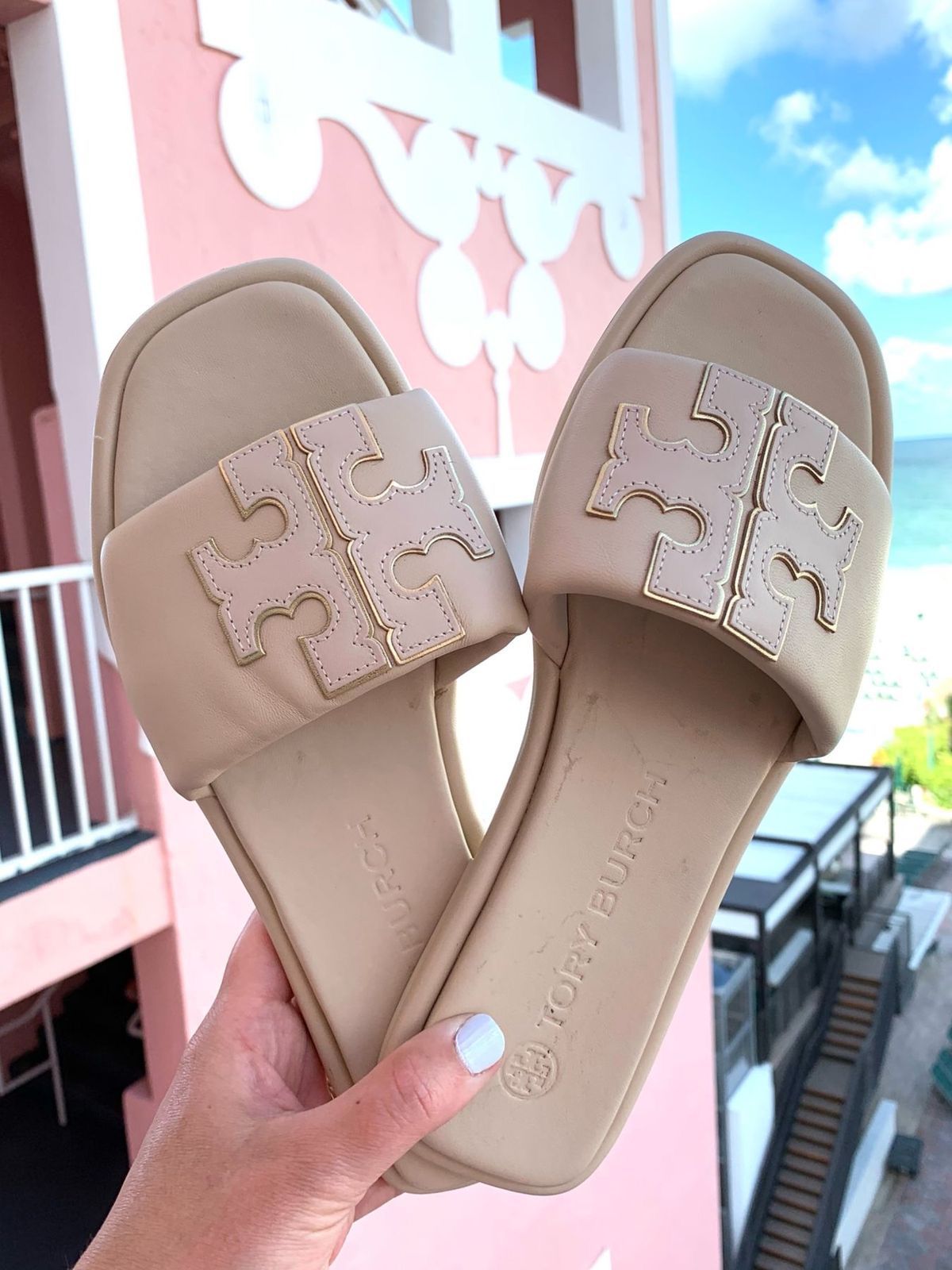 Tory Burch Double T Sport Slides for Women | Premium Quality | Sizes 36–41 (+ Big Sizes)