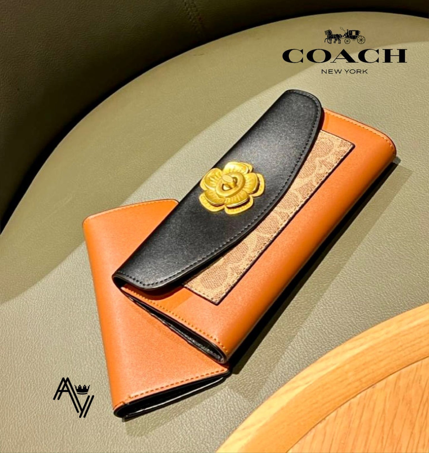 Coach Camellia Flower Card Wallet | Imported Premium Quality | With Dust Bag, Box & Authenticity Card