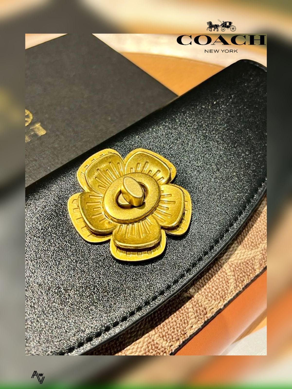 Coach Camellia Flower Card Wallet | Imported Premium Quality | With Dust Bag, Box & Authenticity Card