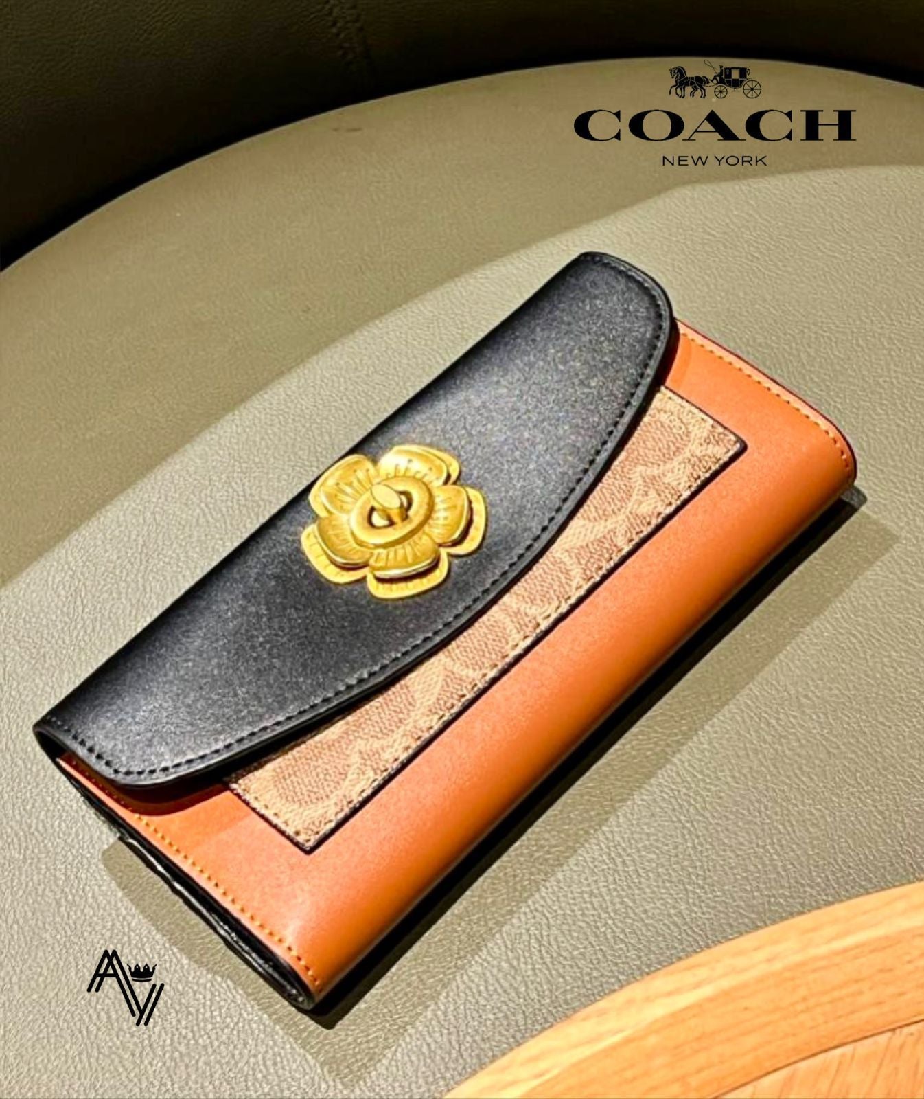 Coach Camellia Flower Card Wallet | Imported Premium Quality | With Dust Bag, Box & Authenticity Card