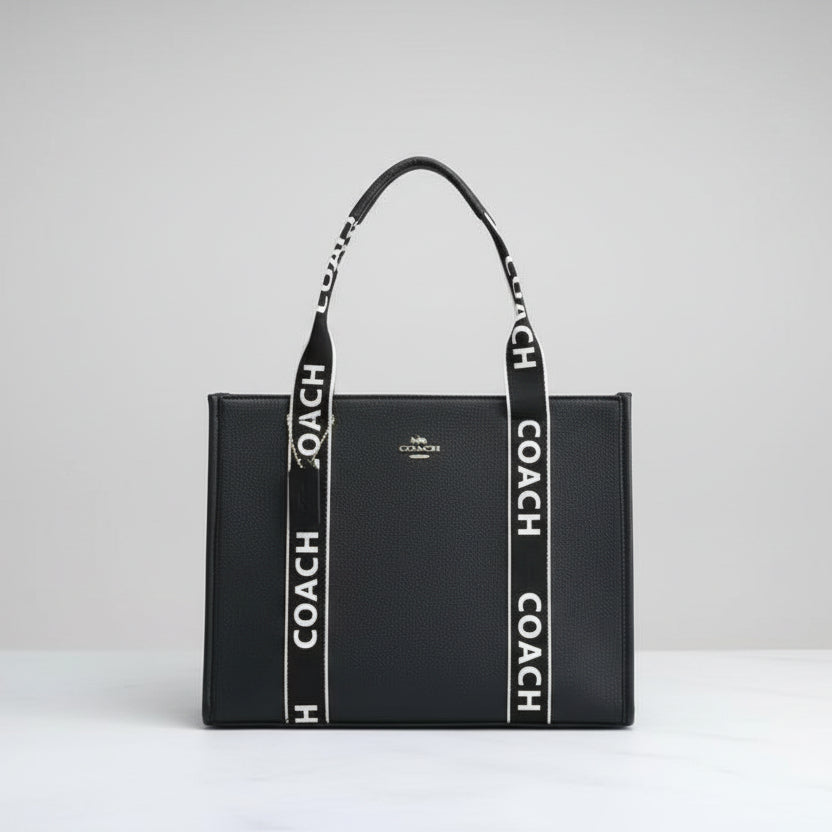 Black Coach Large Smith Tote Bag