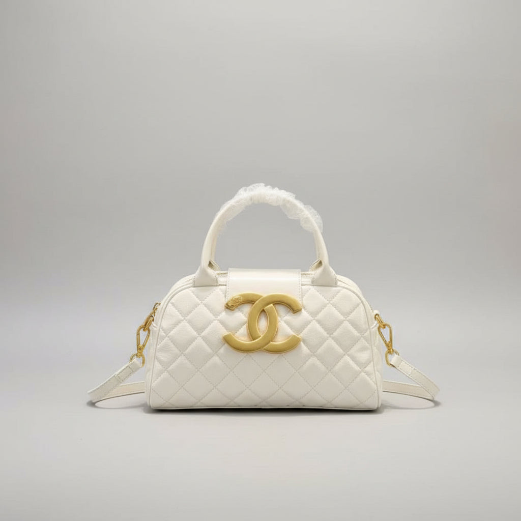 White quilted Chanel Women’s Large Capacity Fashion Handbag 