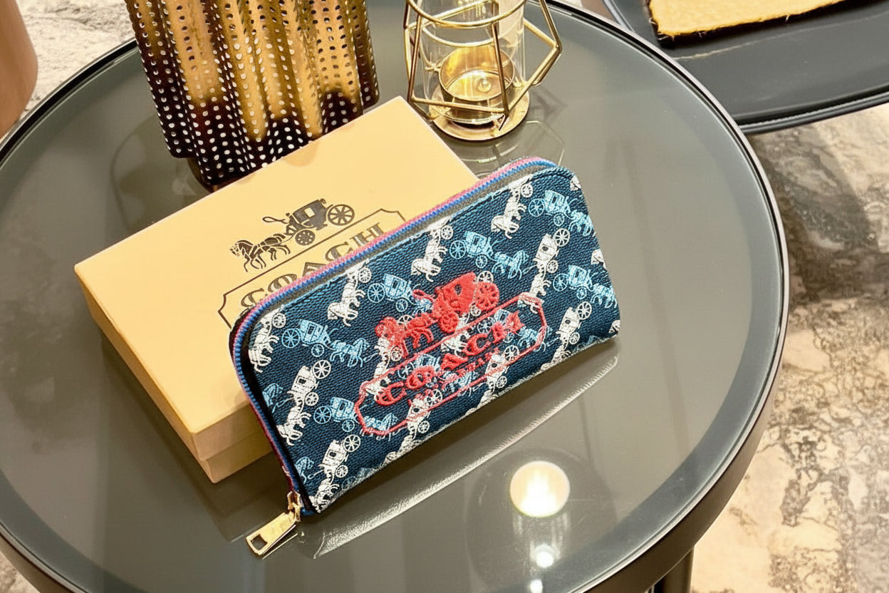 Blue Coach Charter Signature Wallets for Women