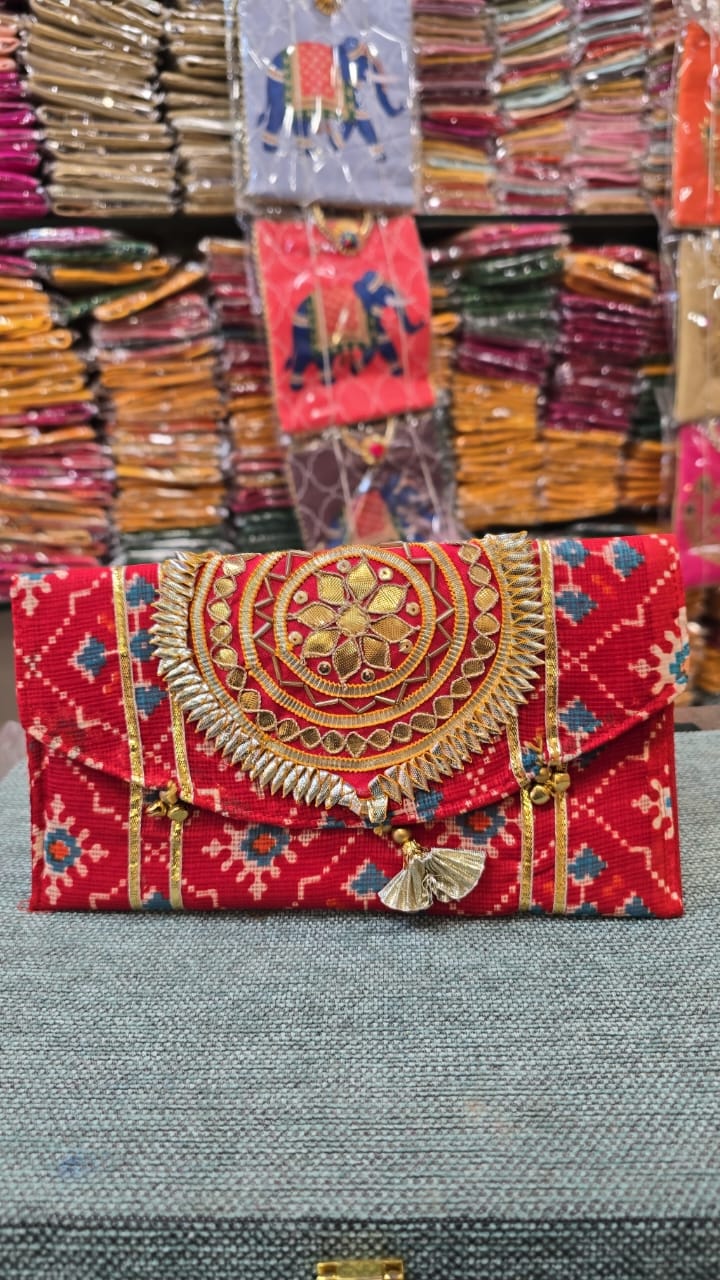 Embroidered Fabric Shagun Envelope – Elegant Gifting Accessory for Special Occasions - Set of 10