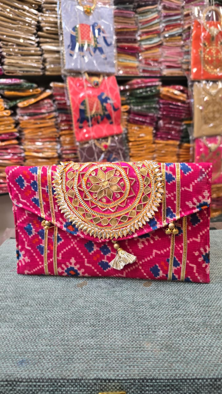 Embroidered Fabric Shagun Envelope – Elegant Gifting Accessory for Special Occasions - Set of 10