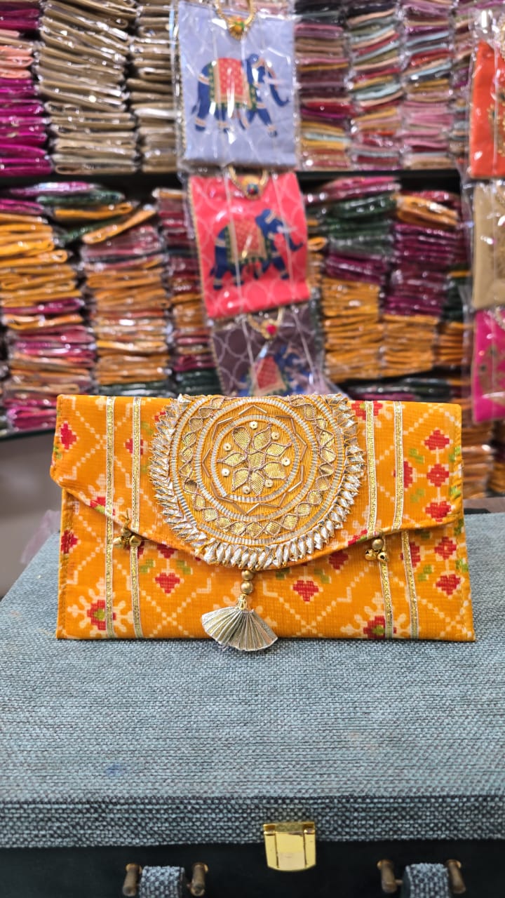 Embroidered Fabric Shagun Envelope – Elegant Gifting Accessory for Special Occasions - Set of 10