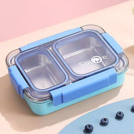 Premium 2-Grid Stainless Steel Lunch Box – Durable, Insulated, and Fun Designs