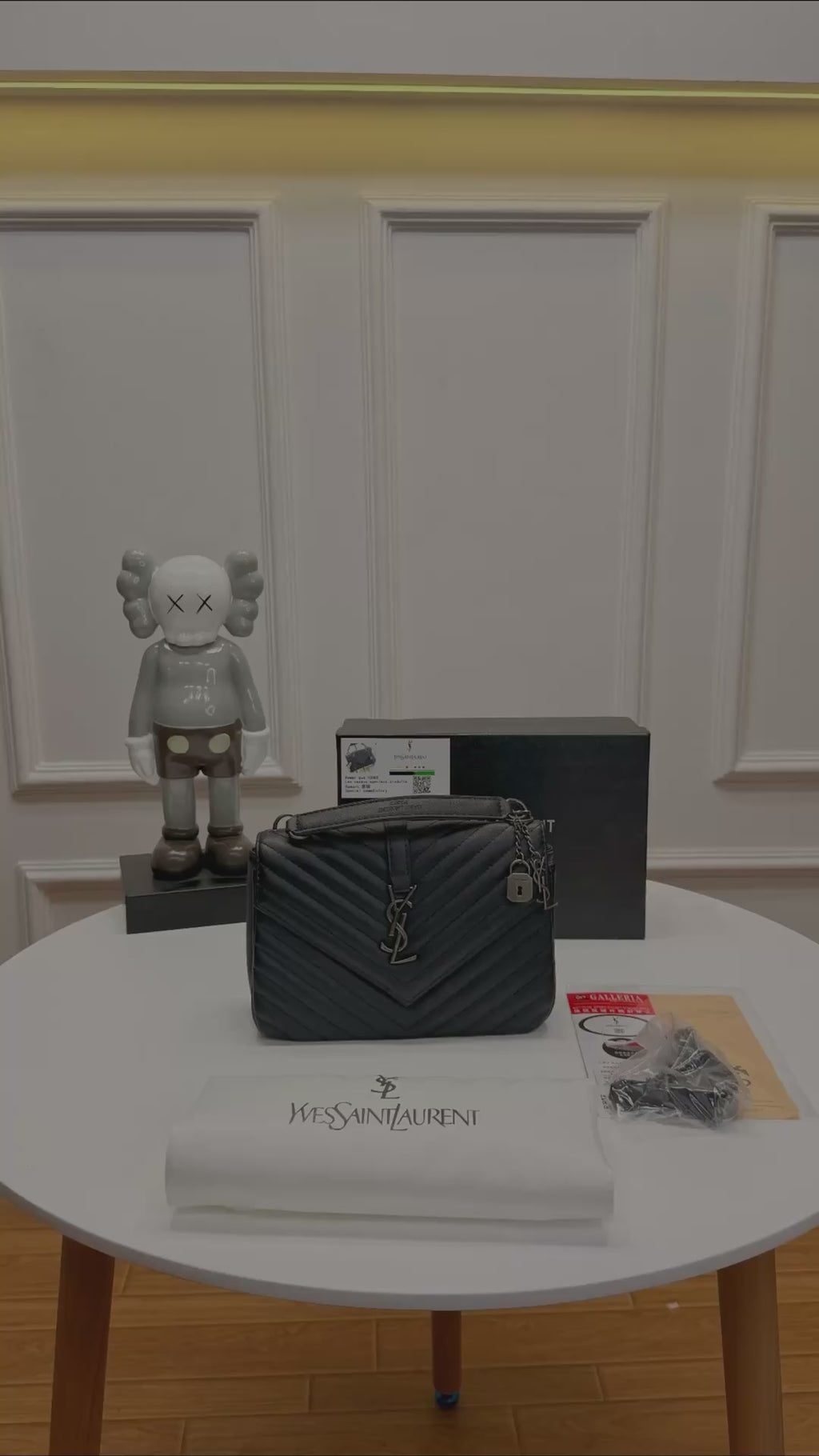 Black Yves Saint Laurent YSL Envelope Shoulder Bag