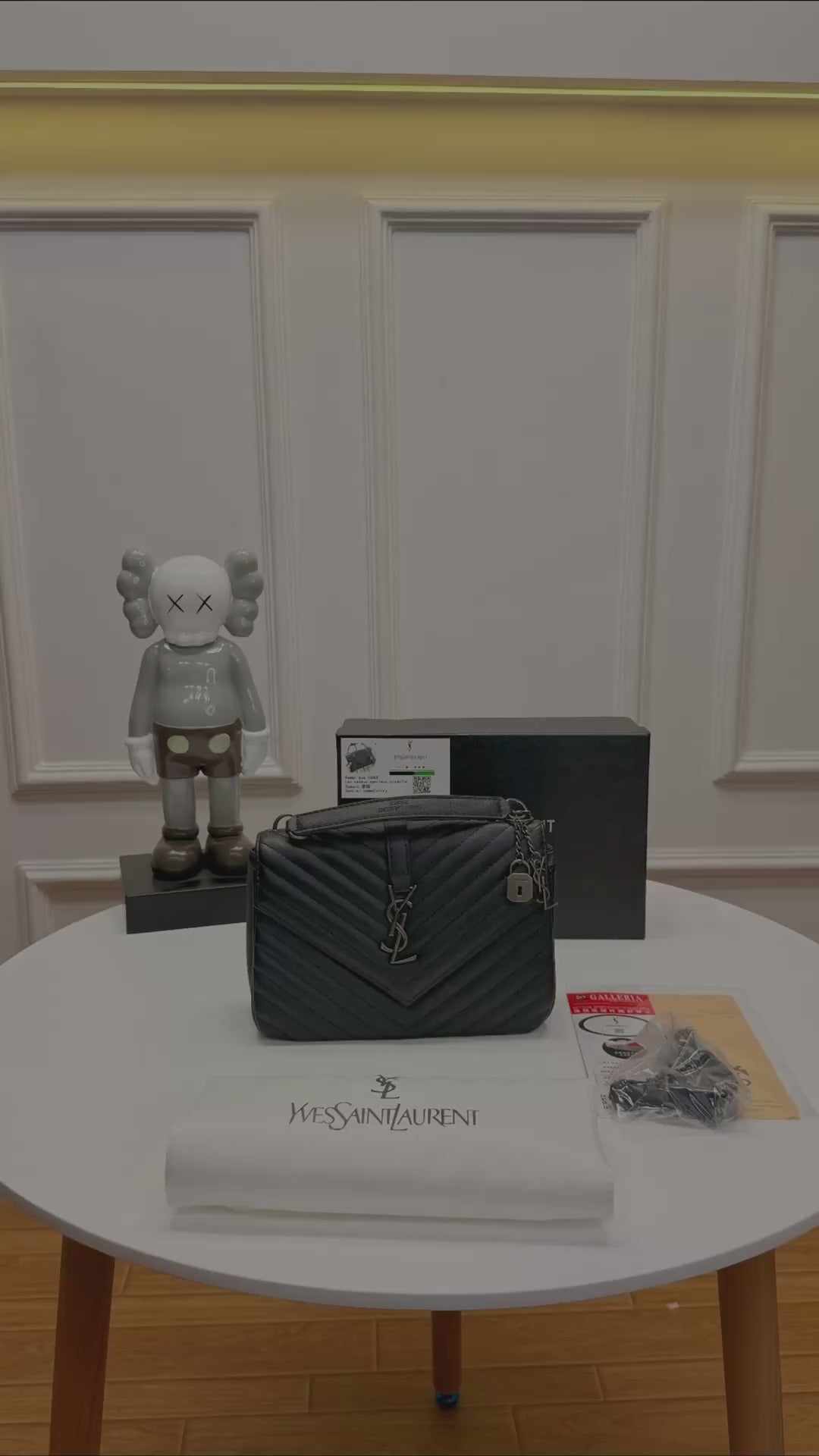 Black Yves Saint Laurent YSL Envelope Shoulder Bag