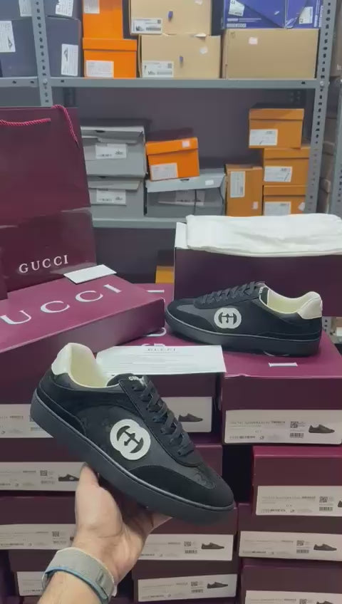 Black Gucci G75 Suede Men Sneakers