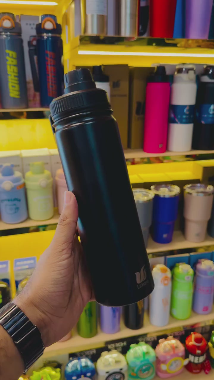 600ml Insulated Stainless Steel Water Bottle | Double Wall | Hot & Cold | Leak-Proof | With Carry Handle | Premium Quality