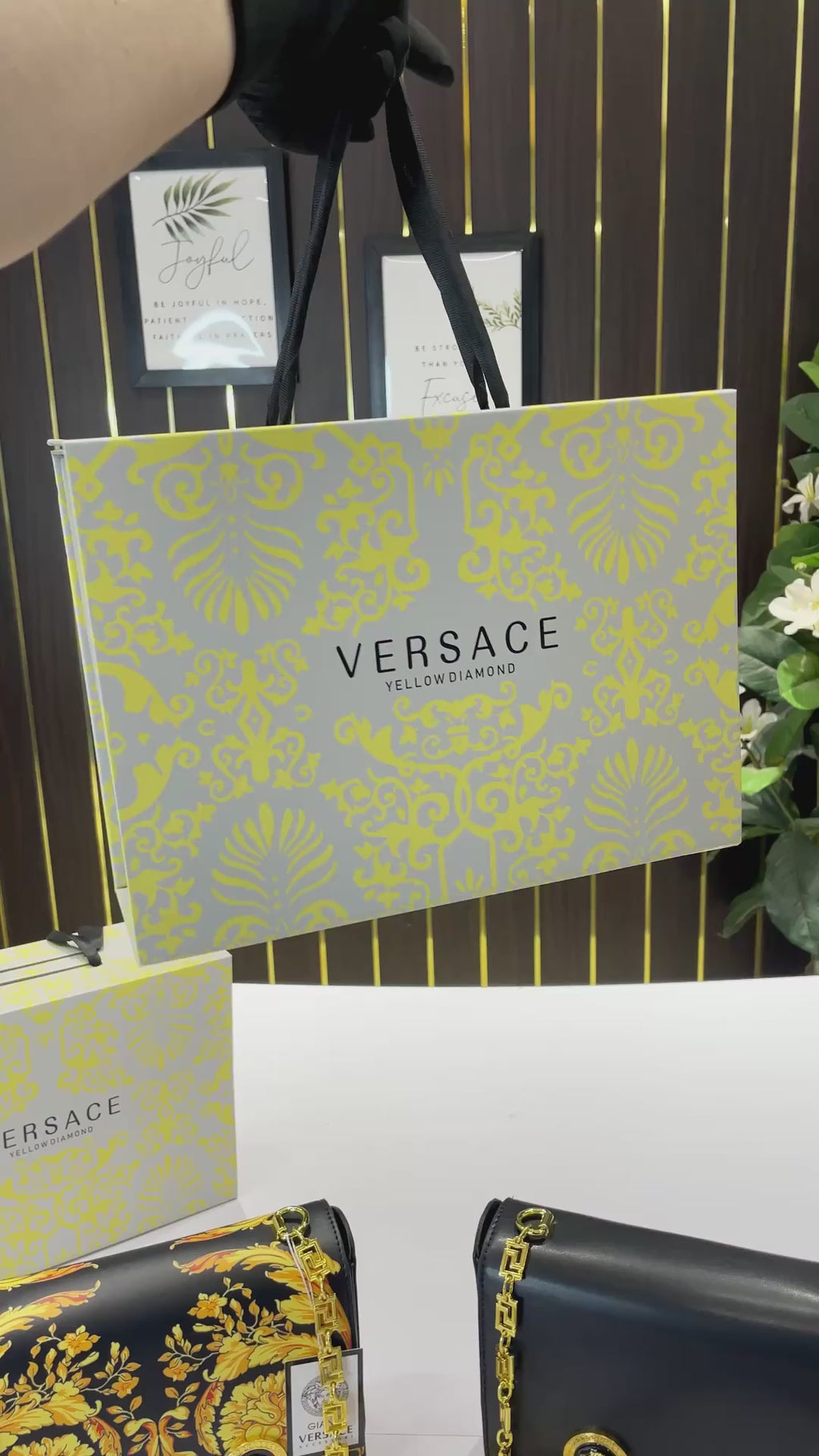 Flower medusa Black medusa Versace handbag 