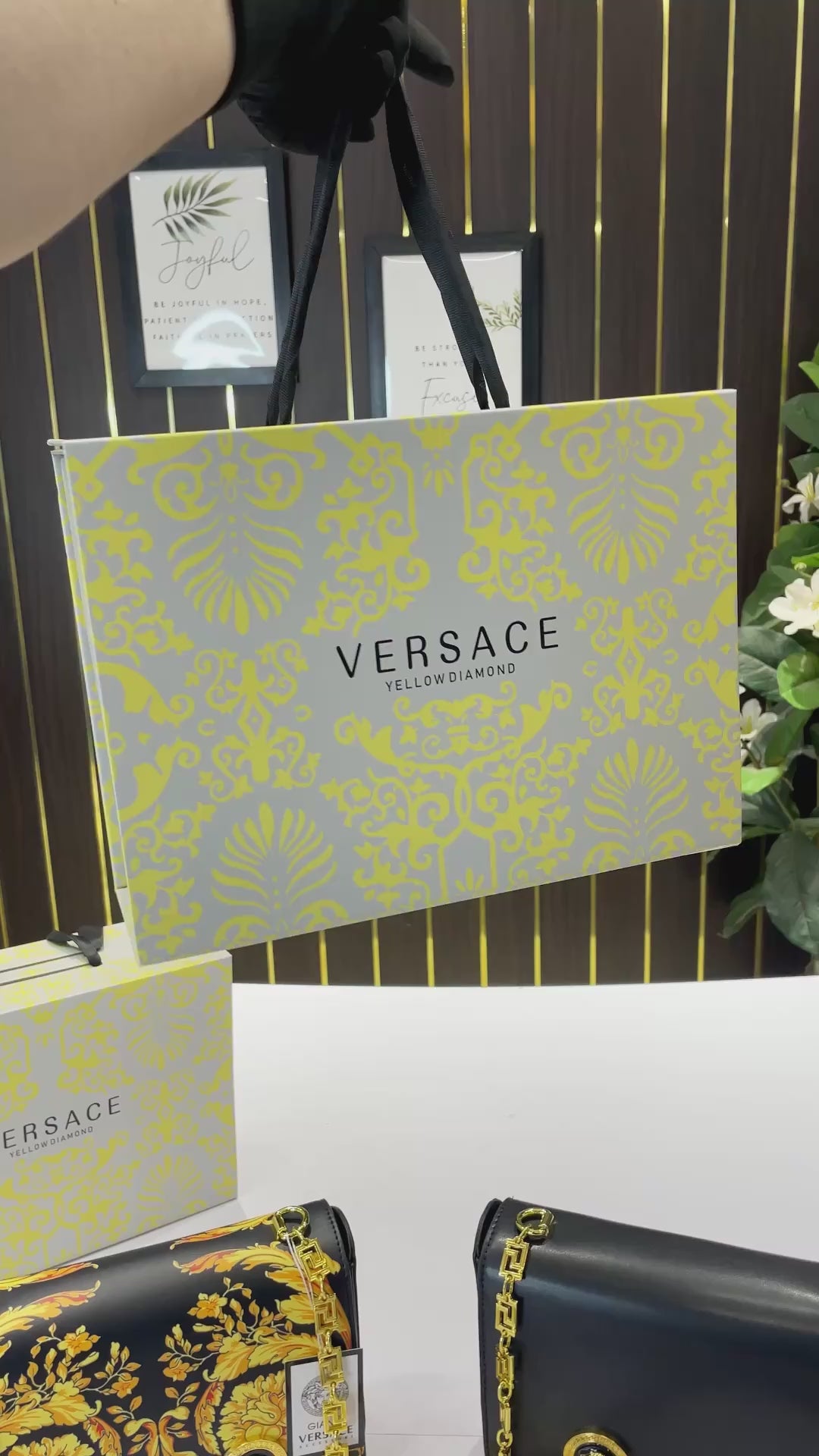 Flower medusa Black medusa Versace handbag 