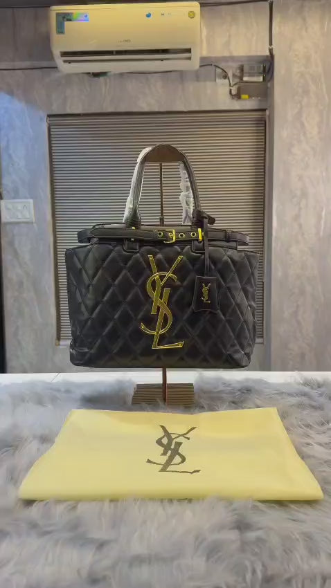 Black YSL Saint Laurent Medium Tote Bag 