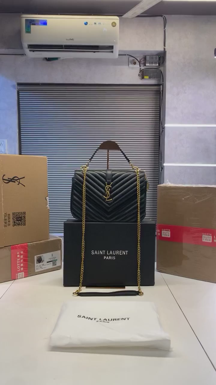 Black YSL Saint Laurent Premium Shoulder Bag